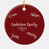 サンタオンスリーオーナメント-フェスティバルクリスマスツリー セラミックオーナメント (裏面)