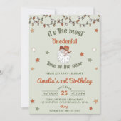 サンタオンダーフルクリスマスファースト誕生日 招待状 (正面)