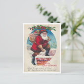 サンタオンチムニーヴィンテージハッピークリスマス ポストカード (スタンド正面)