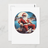 サンタオンビーチサマーホリデークリスマス ポストカード (正面/裏面)
