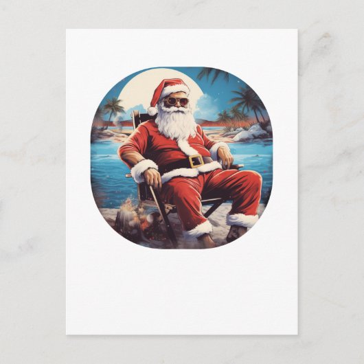 サンタオンビーチサマーホリデークリスマス ポストカード (正面)