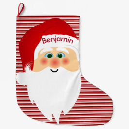 サンタオンペパーミントストライプストッキング ラージクリスマスストッキング