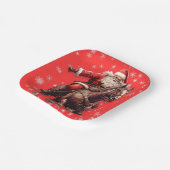 サンタオンホースクリスマスプレート ペーパープレート (傾斜あり)