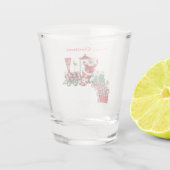 サンタオンレッドホワイトペパーミントキャンディートレインホリー ショットグラス (裏面)