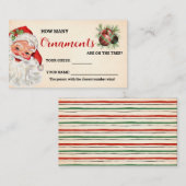 サンタオーナメントのクリスマスゲームカード プレイスカード (正面/裏面)