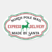 サンタオーバルステッカー作りのサンタポールメール 楕円形シール (正面)
