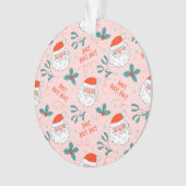 サンタオールオーバープリントうれしそうなグリーティングコレクション オーナメント (正面)