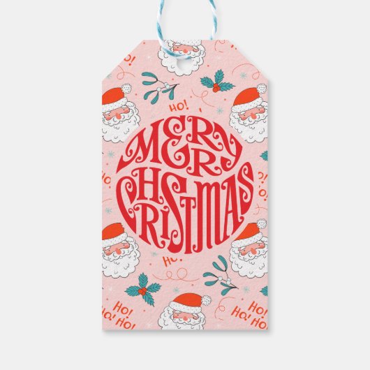 サンタオールオーバープリントうれしそうなグリーティングコレクション ギフトタグ (裏面)