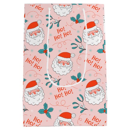 サンタオールオーバープリントうれしそうなグリーティングコレクション ミディアムペーパーバッグ (裏面)