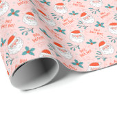 サンタオールオーバープリントうれしそうなグリーティングコレクション ラッピングペーパー (ロールコーナー)