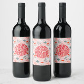 サンタオールオーバープリントうれしそうなグリーティングコレクション ワインラベル (ボトル)