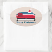 サンタカウチクリスマスホリデー 楕円形シール (バッグ)