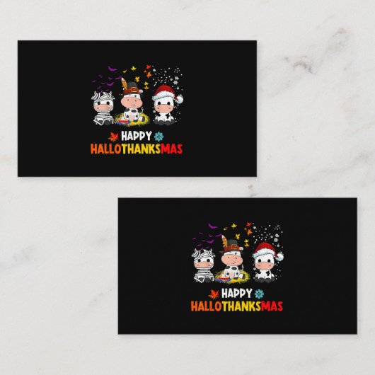 サンタカウハッピーハロサンクスマスハロウィンサンクスギフ 名刺 (正面/裏面)