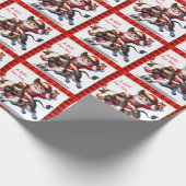 サンタカウボーイブルライダーウェスタンロデオクリスマス ラッピングペーパー (角)