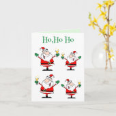 サンタカクテルホホホホーおもしろいクリスマス応援 カード (黄色い花)