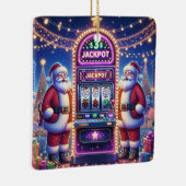 サンタカジノスロットマシンのクリスマス セラミックオーナメント (右)