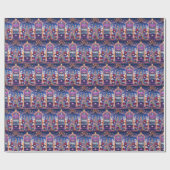 サンタカジノスロットマシンのクリスマス ラッピングペーパー (フラット)