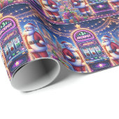 サンタカジノスロットマシンのクリスマス ラッピングペーパー (ロールコーナー)