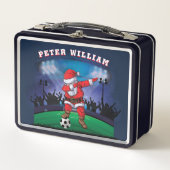 サンタカスタマイズクリスマス・サッカー メタルランチボックス (正面)