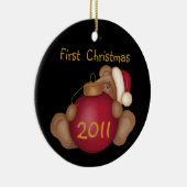 サンタカスタマイズベア第1クリスマスオーナメント セラミックオーナメント (右)