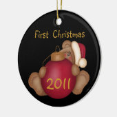 サンタカスタマイズベア第1クリスマスオーナメント セラミックオーナメント (左)