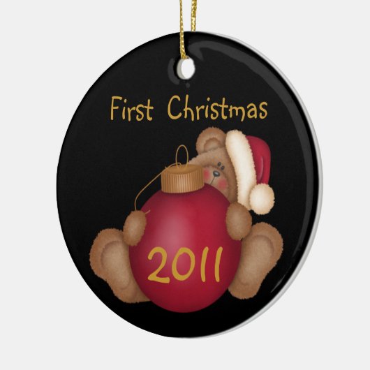 サンタカスタマイズベア第1クリスマスオーナメント セラミックオーナメント (左)