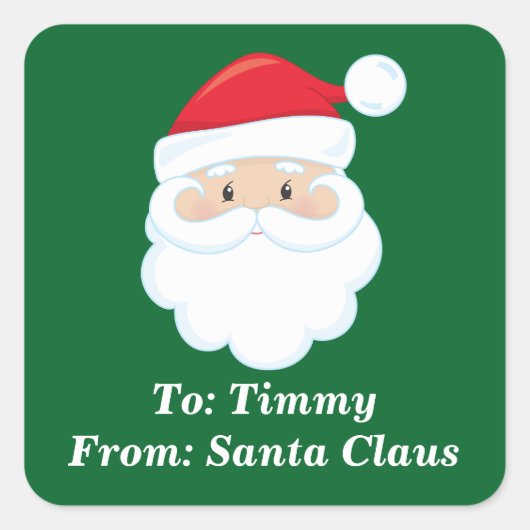 サンタカスタムクロースからかわいいクリスマスギフト スクエアシール (正面)
