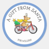 サンタカスタムステッカーからの贈り物子供へ ラウンドシール (正面)