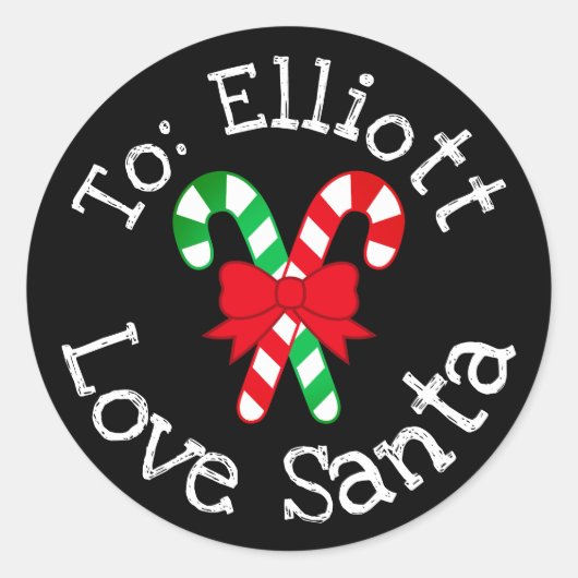 サンタカスタムステッカーラベルからのクリスマスプレゼント ラウンドシール (正面)