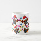 サンタカスタムハットを着たクリスマスボクサー コーヒーマグカップ (中央)