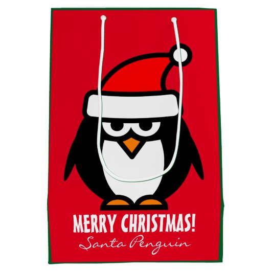 サンタカスタムペンギンとの抱き枕メリークリスマス ミディアムペーパーバッグ (裏面)