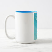 サンタカタリナアイランドカリフォルニアUSA ツートーンマグカップ (左)