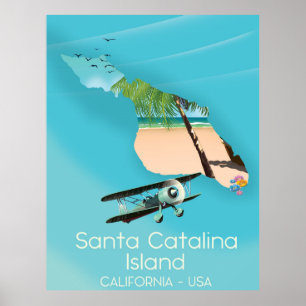 サンタカタリナアイランドカリフォルニアUSA ポスター