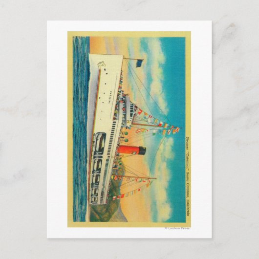 サンタカタリナ島で汽船「カタリナ」 ポストカード (正面)