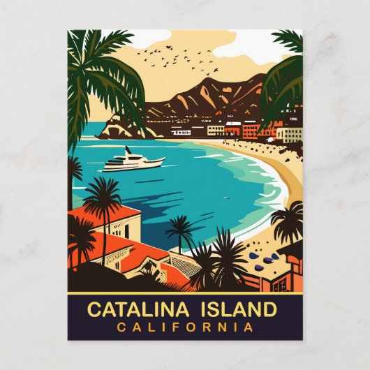 サンタカタリナ ビーチ カリフォルニア州 旅行 ポストカード (正面)
