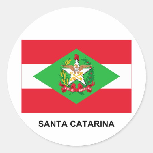 サンタカタリナ、ブラジル国旗 ラウンドシール (正面)