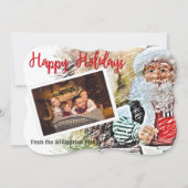 サンタカットのおめでファンシーとうお祝いの写真 シーズンカード (正面)