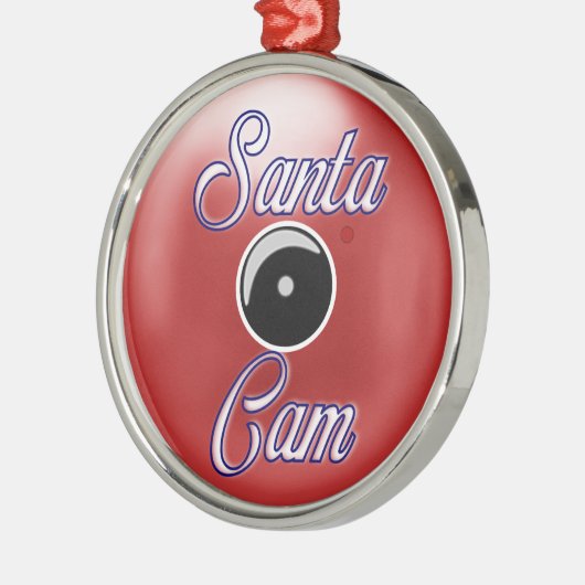 サンタカムクリスマスオーナメント/サンタカメラレッド メタルオーナメント (左)