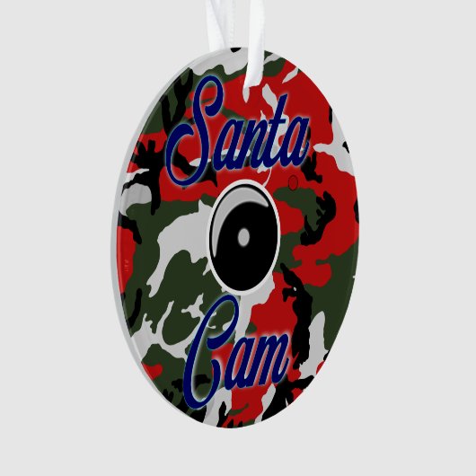 サンタカムクリスマス迷彩柄オーナメント/サンタカメラカム オーナメント (正面)