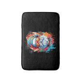 サンタカラフルクリスマスビーチ夏の愛好家 バスマット (正面縦)