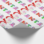 サンタカラフルクリスマスホリデーデコレーション ラッピングペーパー (角)