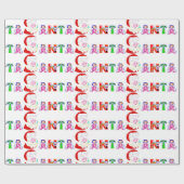 サンタカラフルクリスマスホリデーデコレーション ラッピングペーパー (フラット)