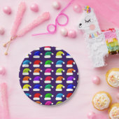 サンタカラフルハット ペーパープレート (パーティー)