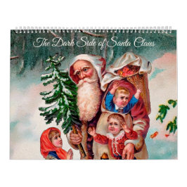 サンタカレンダーの暗いヴィンテージ カレンダー