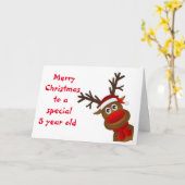 サンタカロラー付き「5年の古い」クリスマスカード カード (黄色い花)