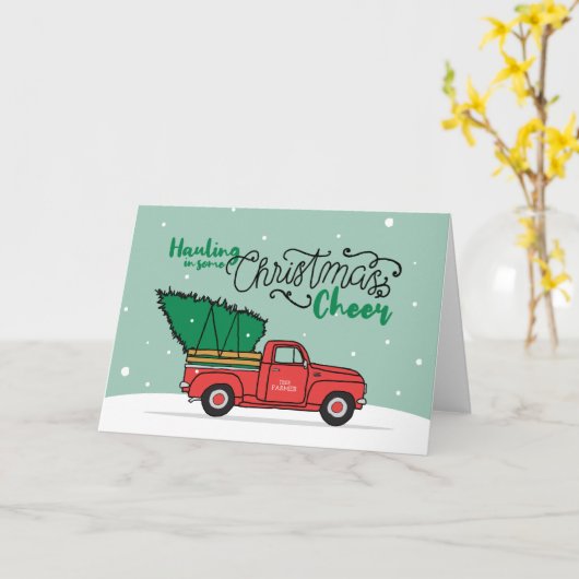 サンタカントリークリスマスアート過度のカントリークリスマス カード (黄色い花)