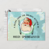 サンタカース料理ベーキングホリデーレシピカード ポストカード (正面/裏面)