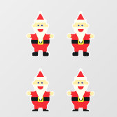 サンタカートゥーンおもしろいかわいいクリスマスホリデー ウィンドウサイン (シート)