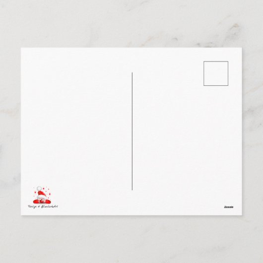 サンタカートゥーンキュートピーキングキャラクター©ブルーダークアート シーズンポストカード (裏面)