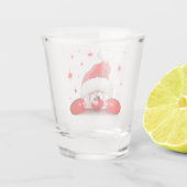 サンタカートゥーンキュートピーキングキャラクター© BluedarkArt ショットグラス (裏面)